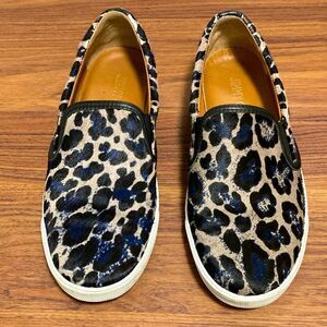Jimmy Choo Pony Hair Animal Print Slip On Sneakers. Size IT 38/US 8.
